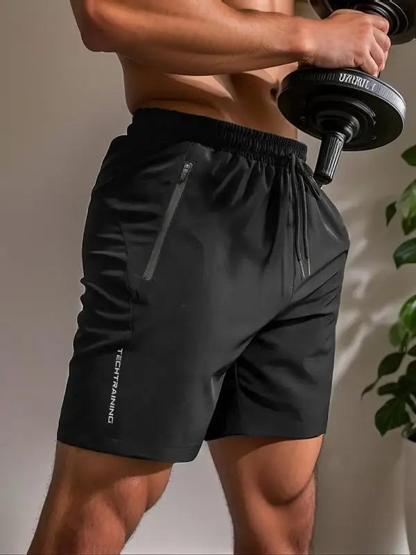Men's Summer Shorts with High Waist and Letter Print