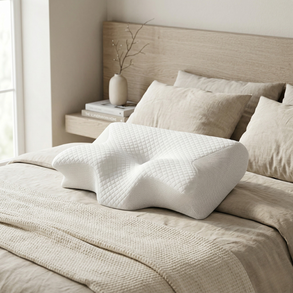 Cuscino ergonomico in memory foam per dormire senza russare | Antirussamento
