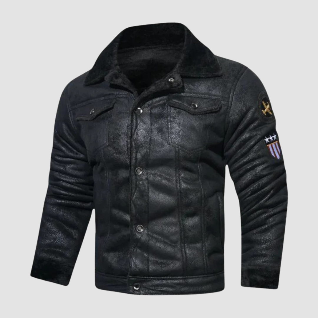 Winter Bomber Jacket with Fleece Lining and Pilot Style