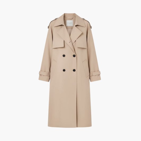 Abrigo trench para mujer con tapeta de botones Precio de oferta