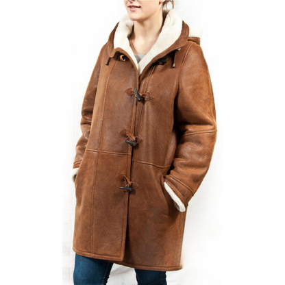 Chaqueta de mujer Cozy Shearling con capucha – Cálida y cómoda