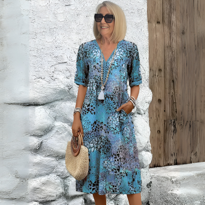 Soft V-neck Midi Dress for Women