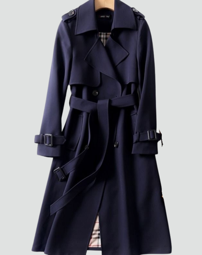 Waterdichte lange trenchcoat met ceintuur voor dames