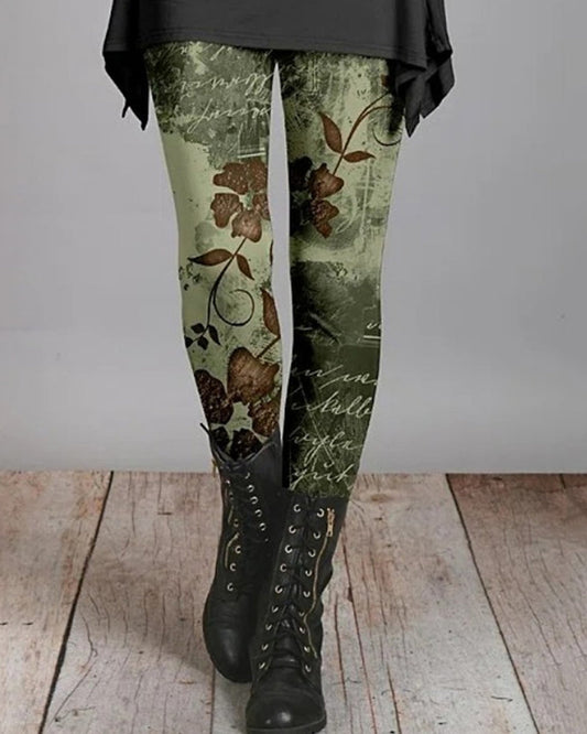 Vintage leggings feltűnő mintával és szűk szabással