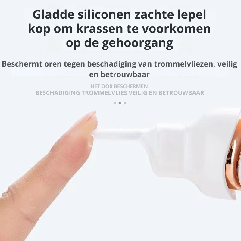 Pulitore per orecchie ricaricabile elettrico con accessori morbidi