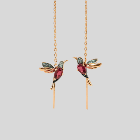 Pendientes de colibrí para mujer
