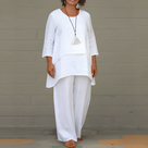 Elegante completo in lino da donna in 2 pezzi - Marina