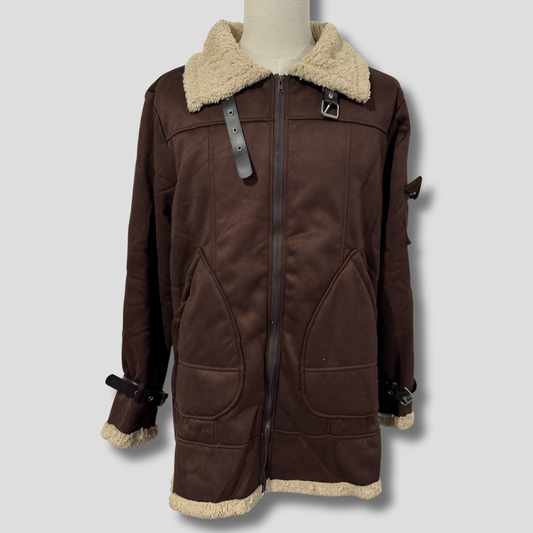 Chaqueta de cuero estilo motorista para hombre