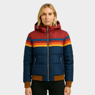 Retro Multicolour Puffer Jacket for Women