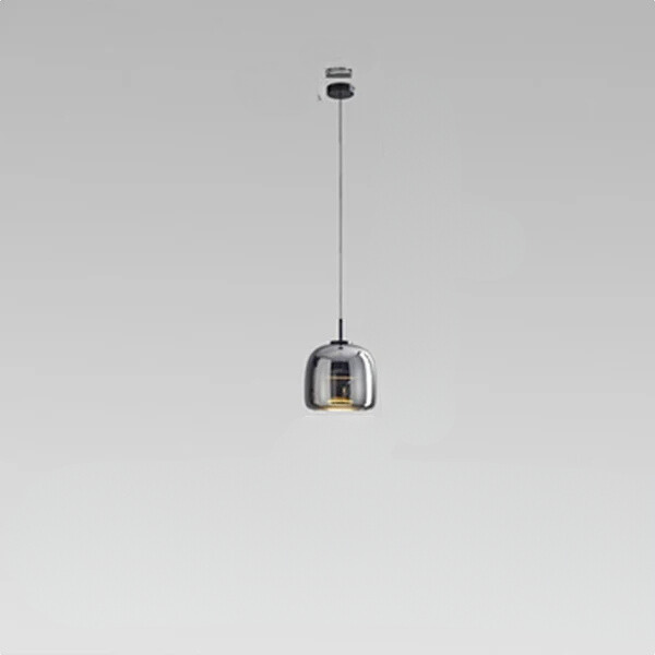 Minimalistisk pendellampe i glass - gjennomsiktig lys