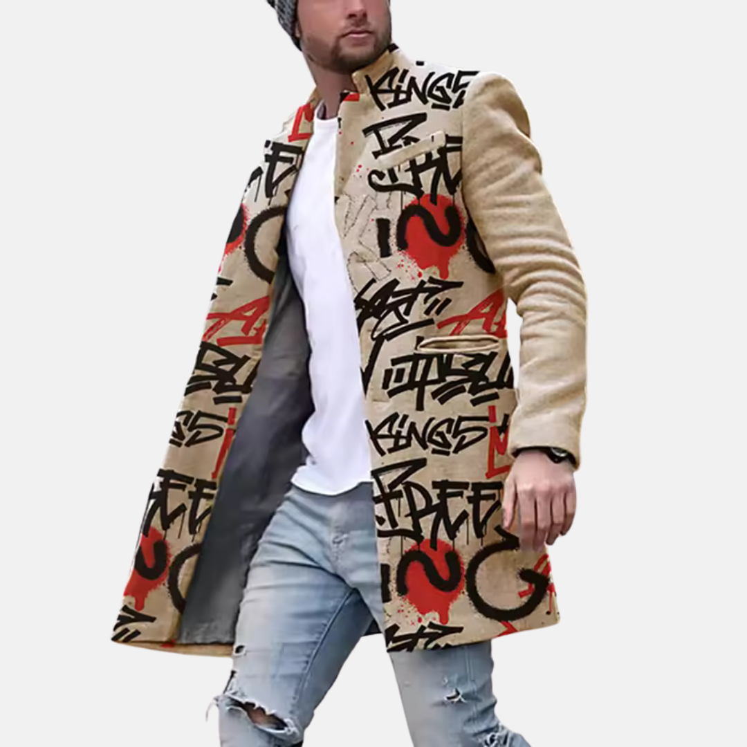 Graphic Coat with Streetwear Flair