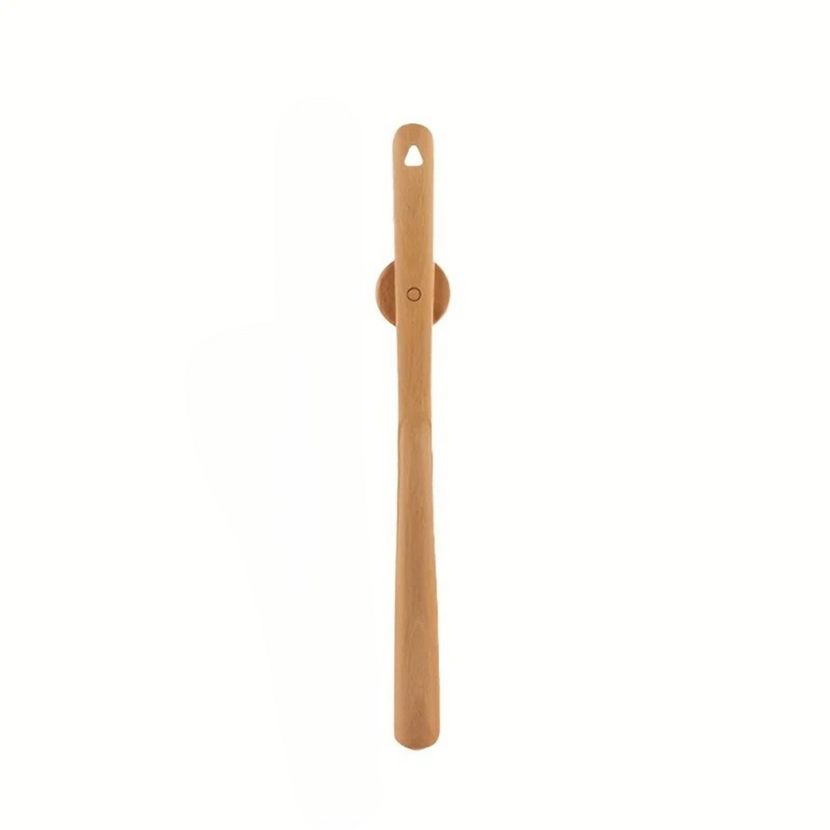 Minimalistická drevená obúvacia lyžica s nástenným držiakom