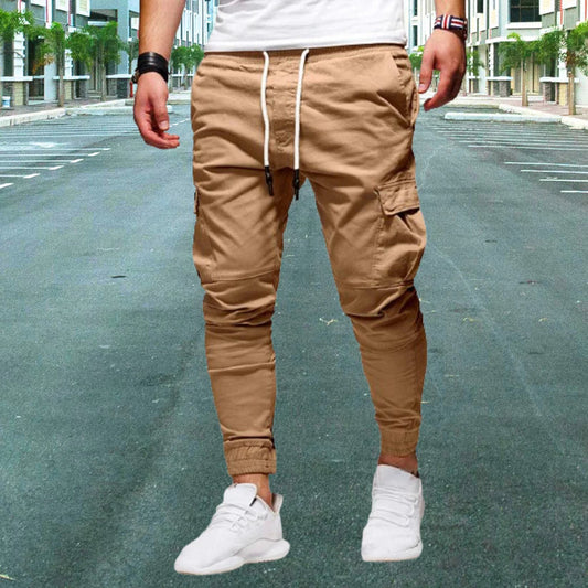 Pantalones cargo casuales para hombre con bolsillos parche - Daniel