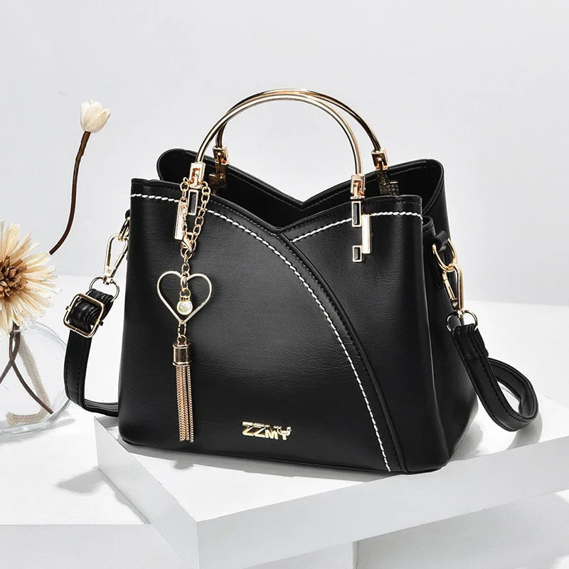 Selene – Large Retro Women's Handbag with Contrast Colour and Plenty of Storage