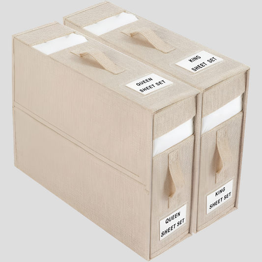 Caja organizadora plegable para sábanas