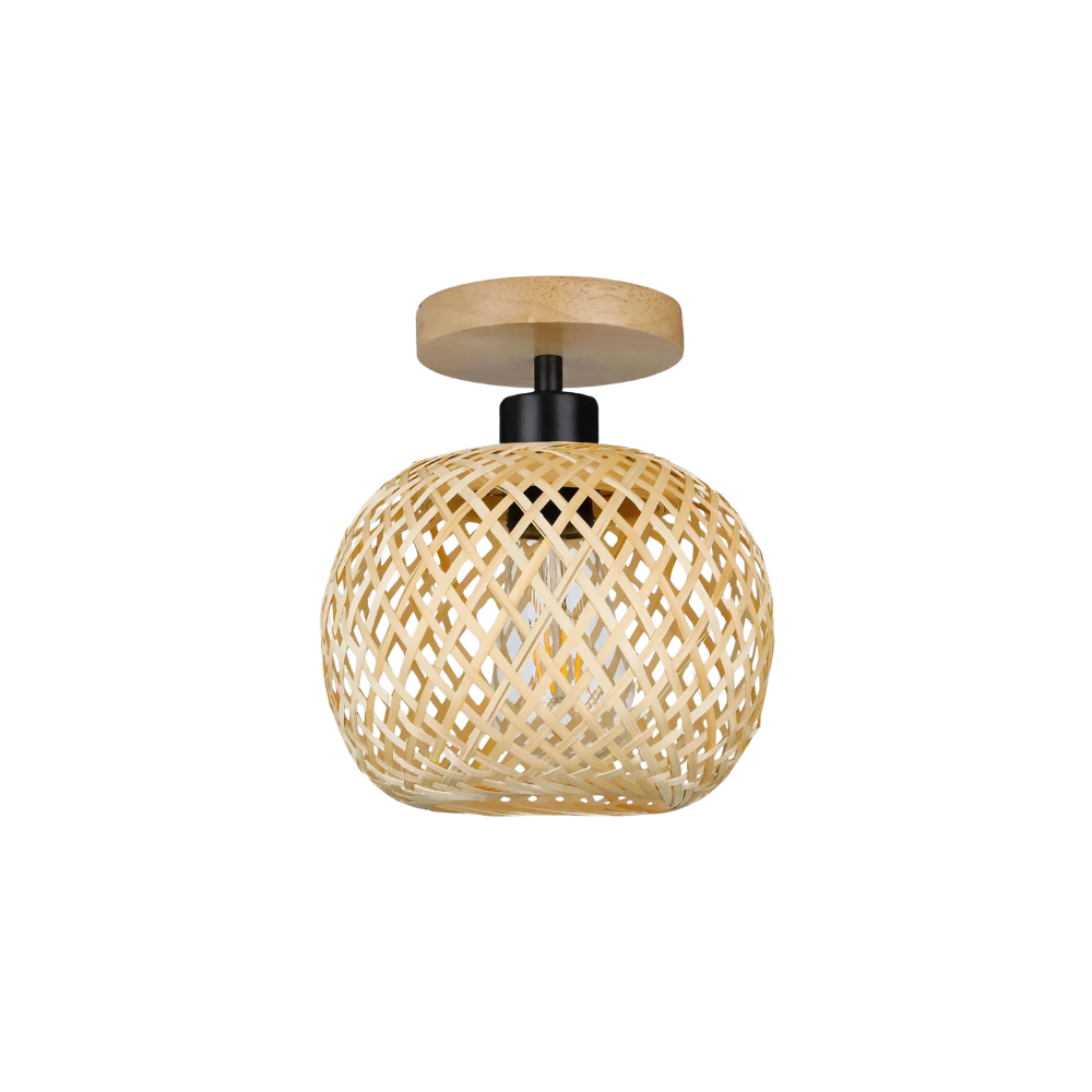 Artisan Bamboo Ceiling Light - Warm Light and Elegance