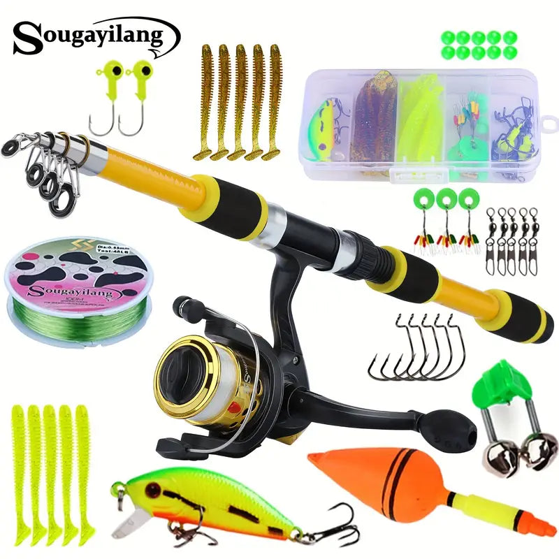 Telescopic Fishing Rod Set | 1.8m Portable Fishing Rod with Smooth Reel | Complete Kit for All Anglers 2
