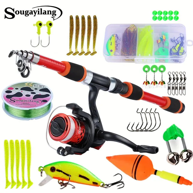 Telescopic Fishing Rod Set | 1.8m Portable Fishing Rod with Smooth Reel | Complete Kit for All Anglers 4