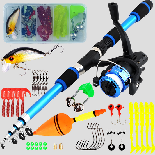 Telescopic Fishing Rod Set | 1.8m Portable Fishing Rod with Smooth Reel | Complete Kit for All Anglers 1