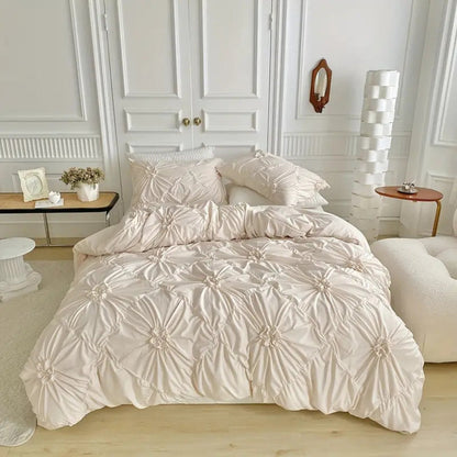 Luxury Duvet Cover Set with Pinch Pleat Design
