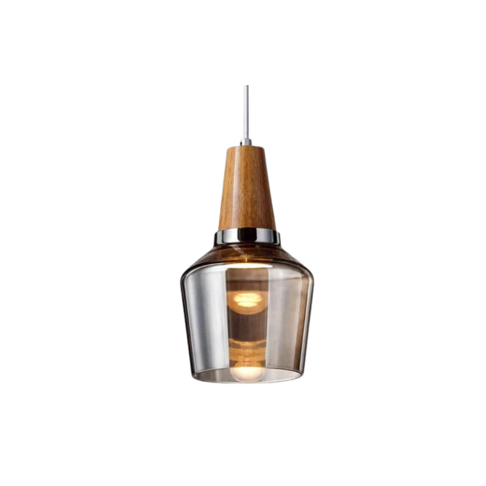 Pendant Lamp with Wood & Glass – Timeless Elegance