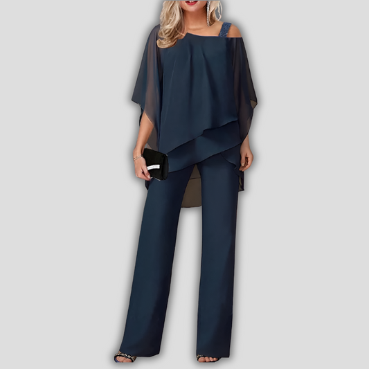 Eleganter zweiteiliger Chiffon-Jumpsuit