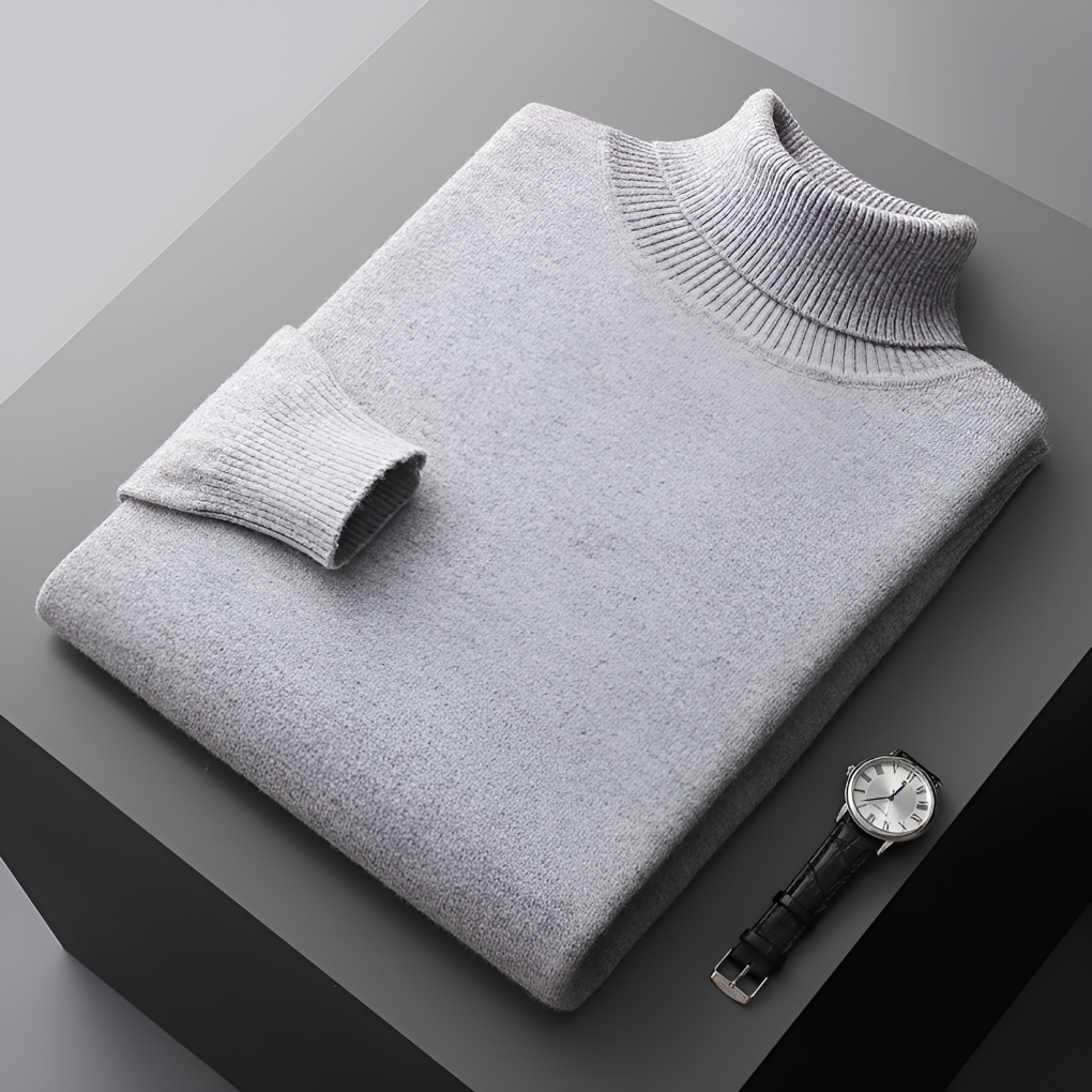 High-Quality Cashmere Roll Neck Jumper for Men
