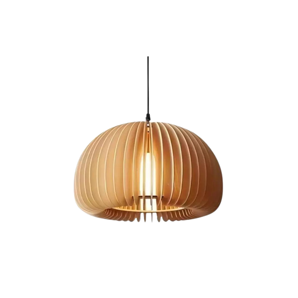 Modern Wooden Pendant Light Silver Sparkle