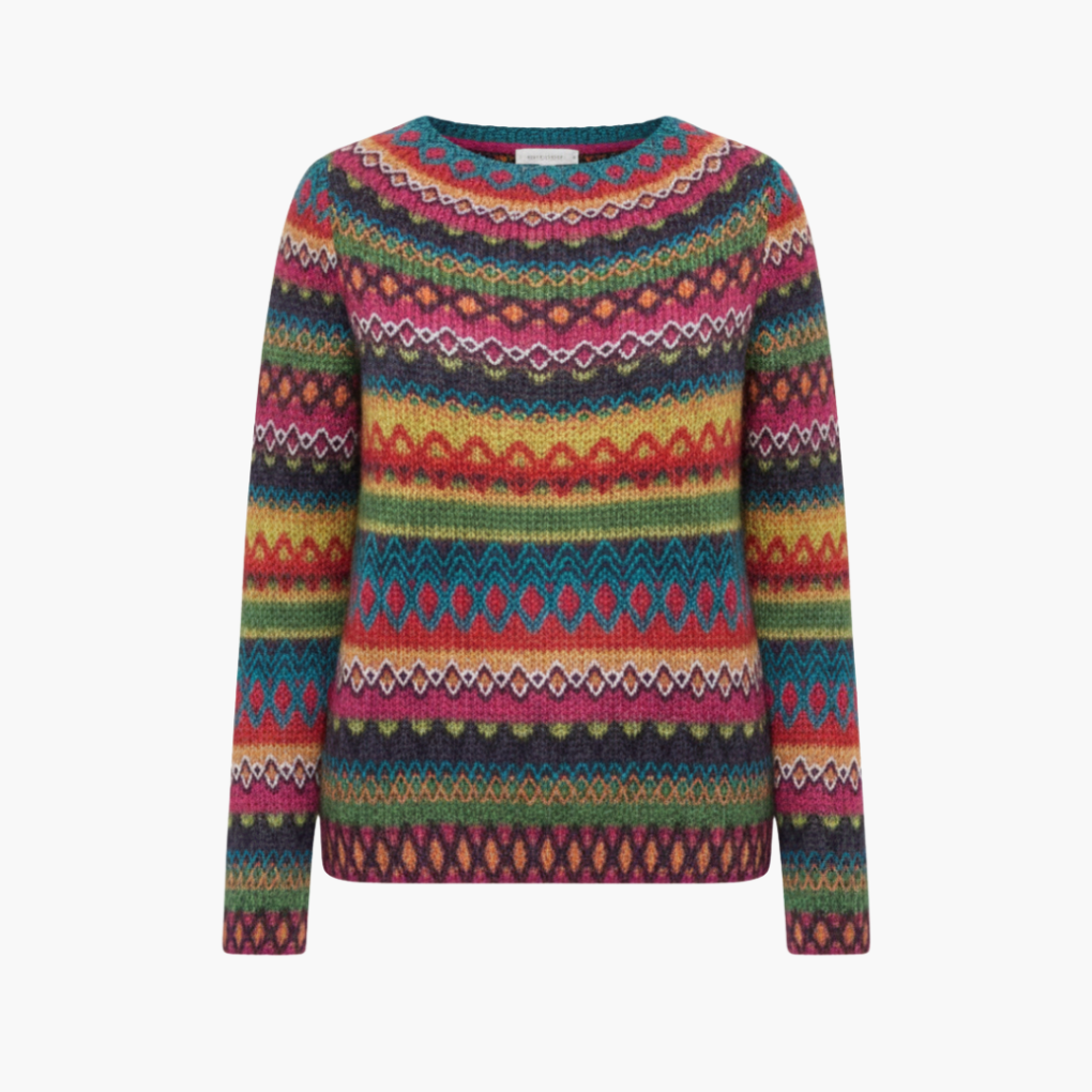 Maglione da donna lavorato a maglia con scollo rotondo
