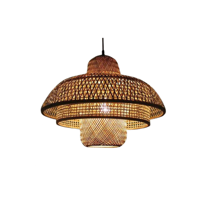 Lampă suspendată Calea Lactee – design art deco din bambus