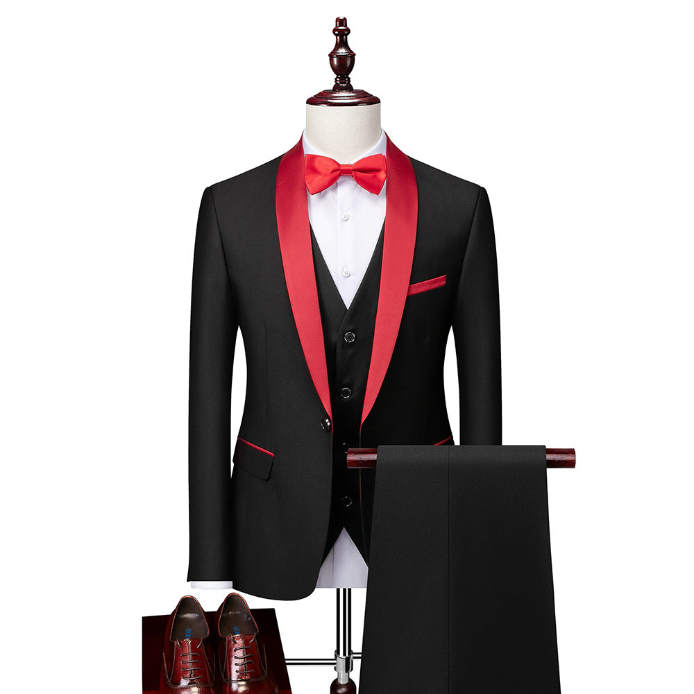 3-piece slim fit suit set for men