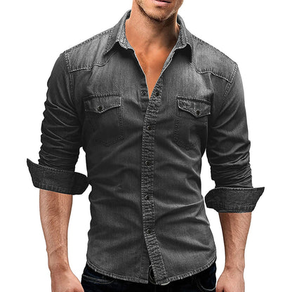 Men's Shirt - Denim Look - Ideal for Summer