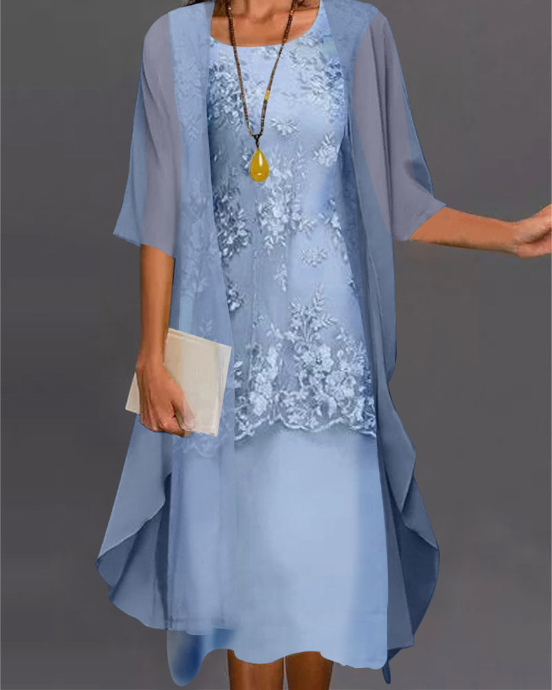 Mila - Two-Piece Chiffon Dress - Elegant Set
