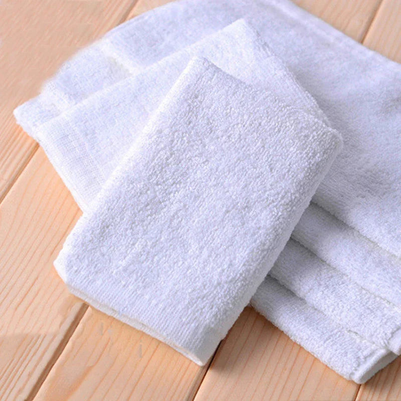 10 pieces of white, soft cotton facial cloths