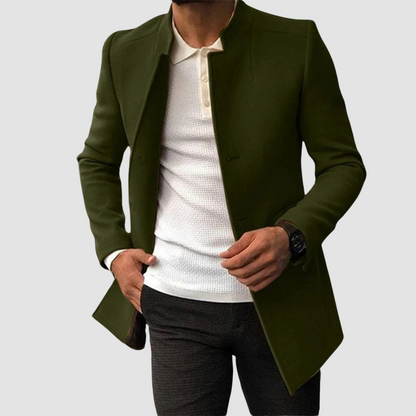 Classic Long Men's Coat for Winter and Autumn