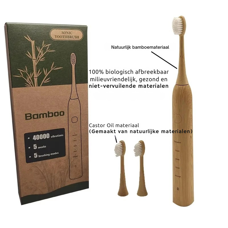 Sustainable Electric Toothbrush with Bamboo Brush Head
