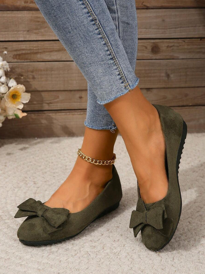 Comfort Ballerinas with Bow Detail and Soft Fit