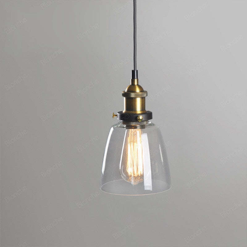 Vintage Industrial Pendant Light – Glass & Metal
