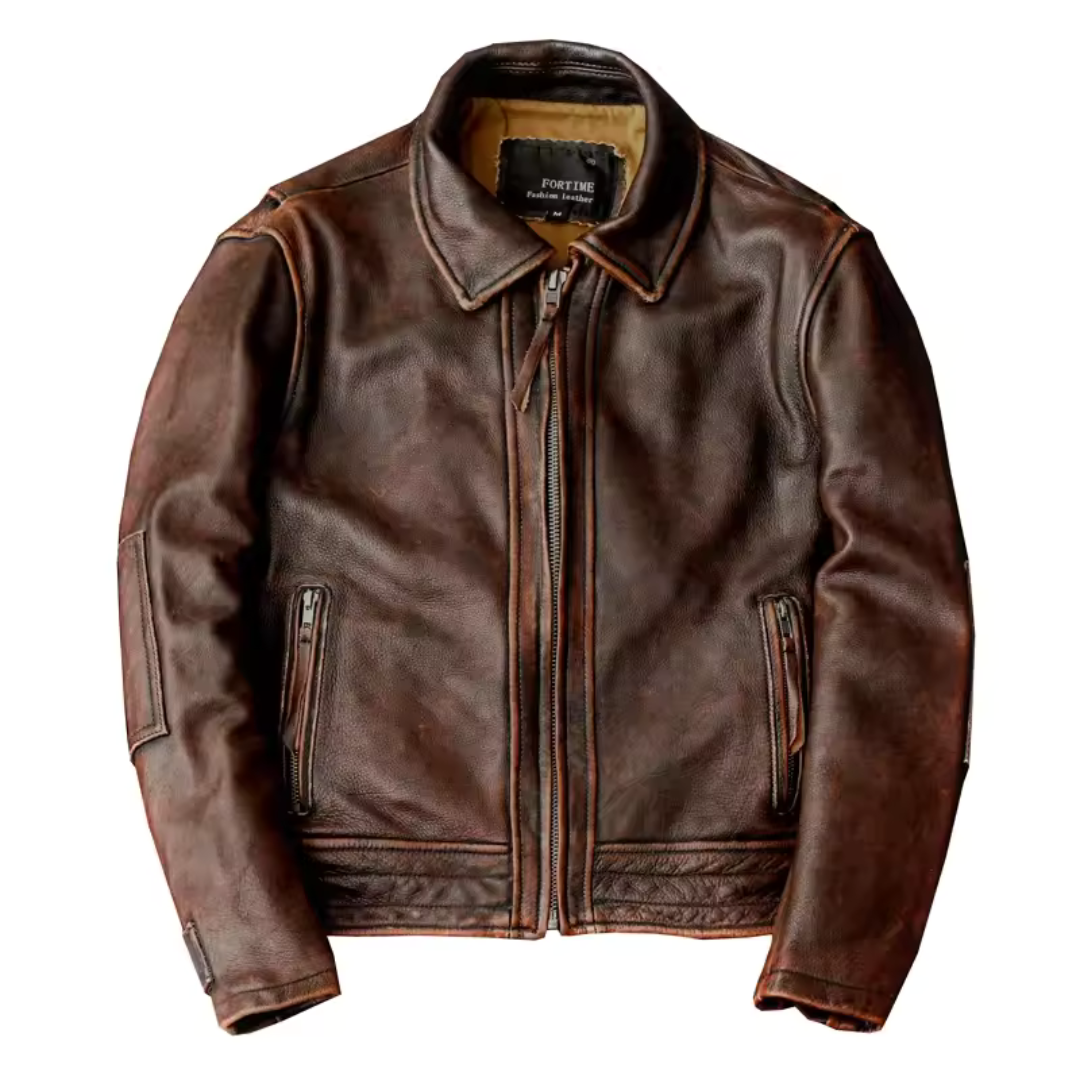 Premium Retro Men's Jacket in Real Leather