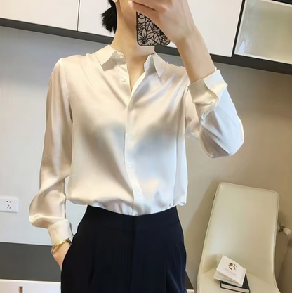 Women's Chic Long Sleeve Blouse for an Elegant Fit