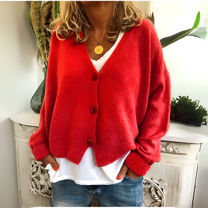 Soft knitted, relaxed cardigan for women