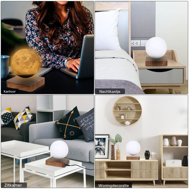 Floating Moon Lamp with Magnetic Levitation