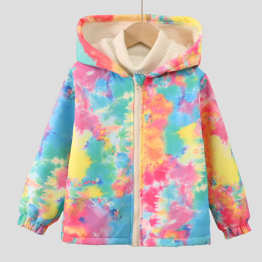 Chaqueta infantil estampada con capucha y forro polar - Yeshi