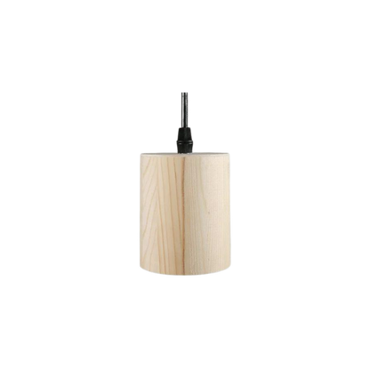 Elegante lámpara colgante cilíndrica de madera