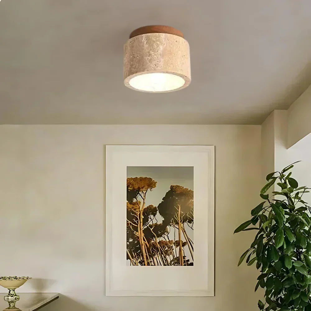 LED Ceiling Lamp Travertine - Retro & Modern Design