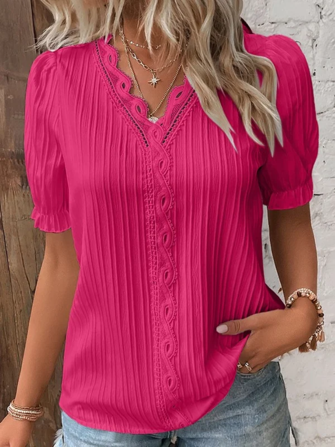 Modize - V-neck Elegant Shirt