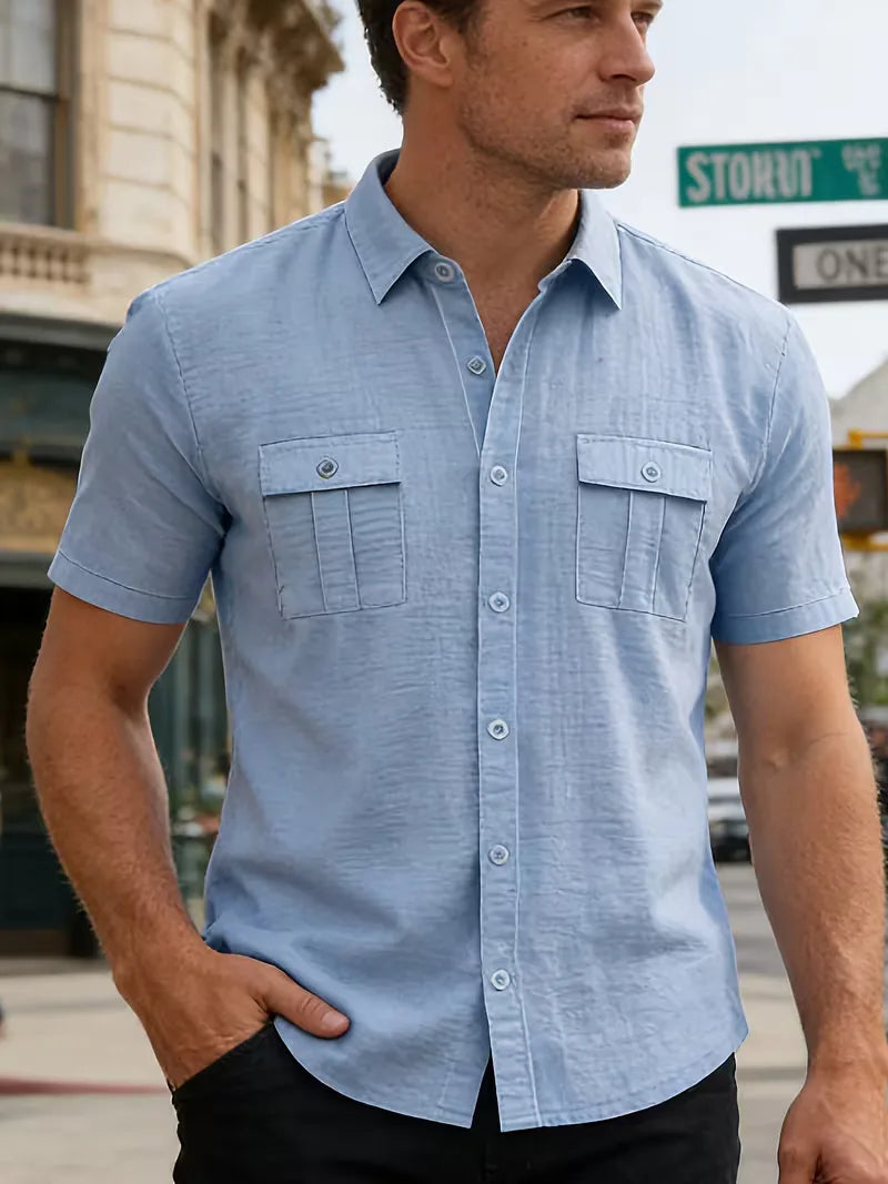 Chemise à manches courtes avec poches poitrine