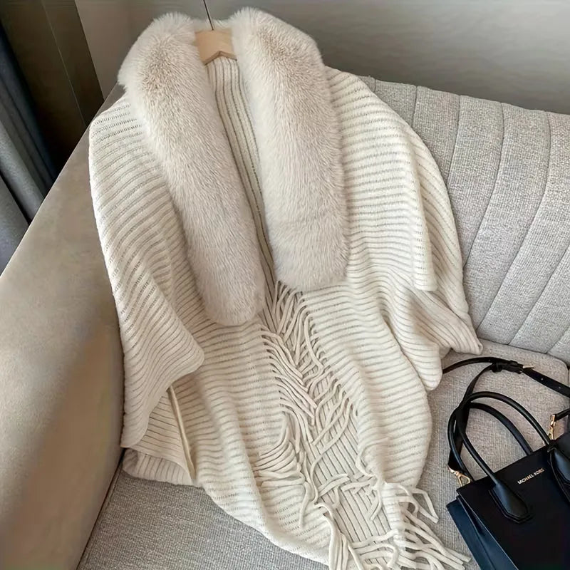 Écharpe d'hiver avec fausse fourrure