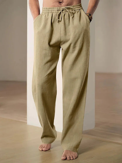 Relaxed Fit Drawstring Trousers for Men