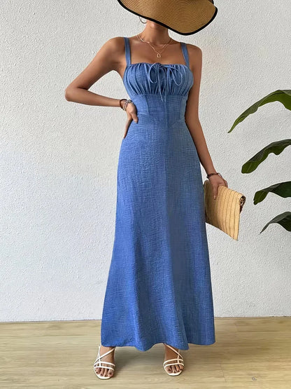 Robe portefeuille à fines bretelles